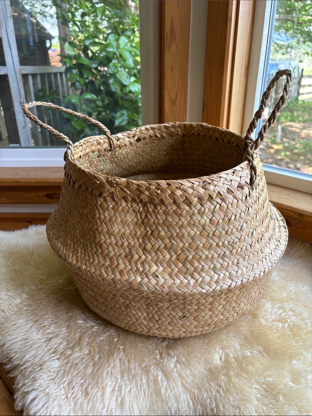 Vintage Woven Market Basket